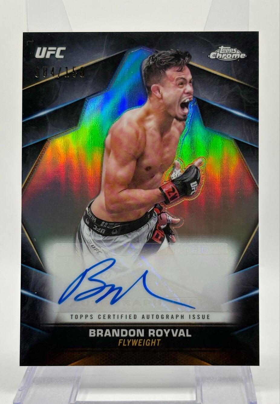 2024 Topps Chrome UFC Brandon Royval Veteran Refractor Auto 84/150 SP